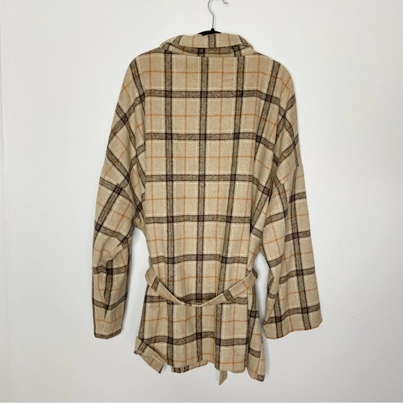 Boohoo Plus Tonal Flannel Oversized Boyfriend Shirt Shacket Size 24 - Picture 6 of 6